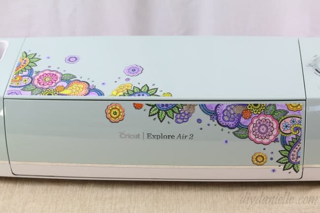 Colored printable vinyl applied to the Cricut Air 2