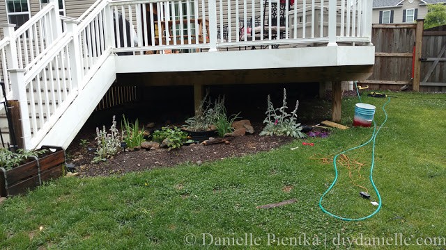 Before photo of the area we wanted to place our privacy planter and trellis.