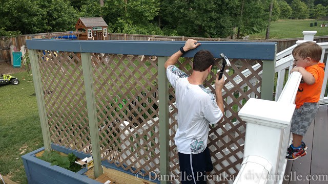 Lattice and trim added to the planters.