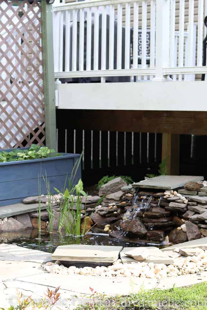 How to setup a pond and patio.