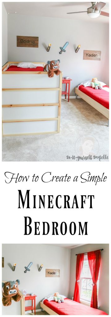 DIY Minecraft Themed Shared Bedroom