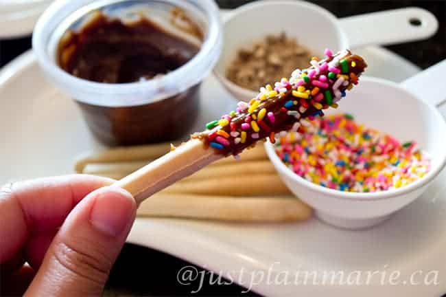 Dip your breadsticks in sprinkles.