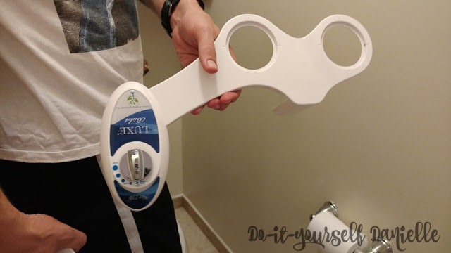 Bidet attachment for toilet seat.