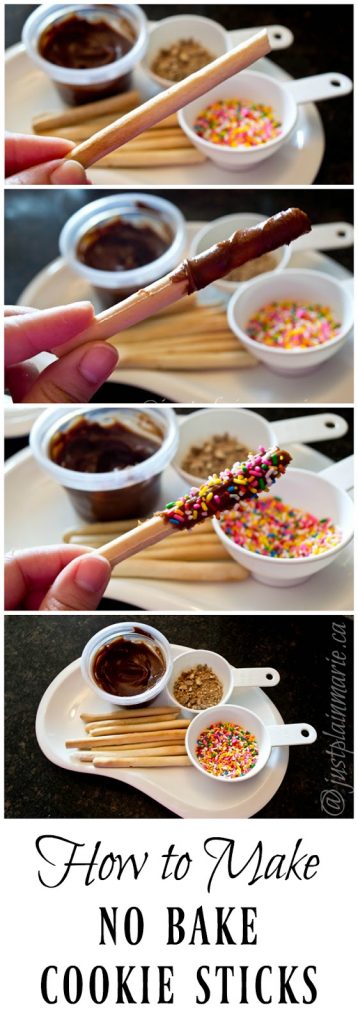 DIY No Bake Cookie Sticks for an easy snack.