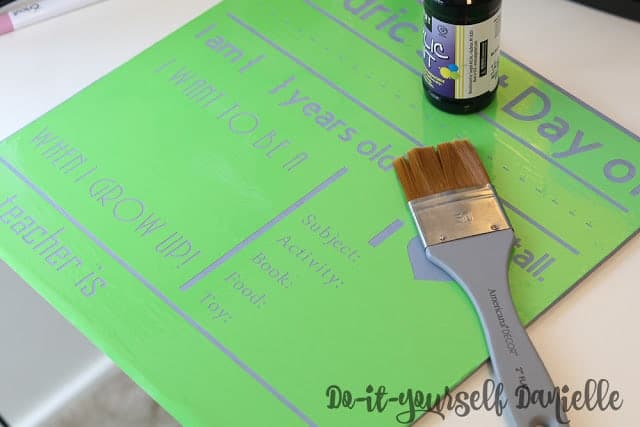 DIY stencil using permanent or removable vinyl for a First Day of School Chalkboard Sign