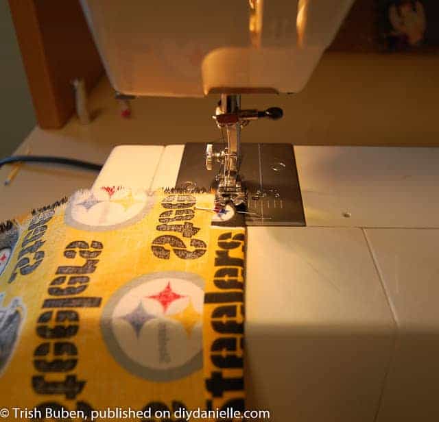 Sewing a pillowcase dress.