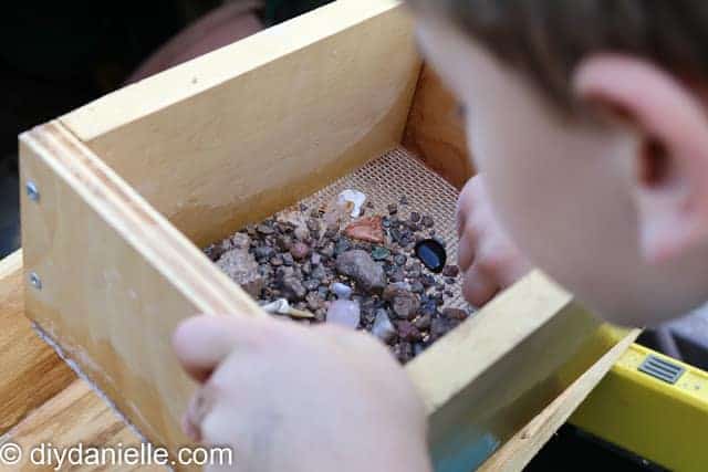 DIY Mining Sluice: Checking out gems.