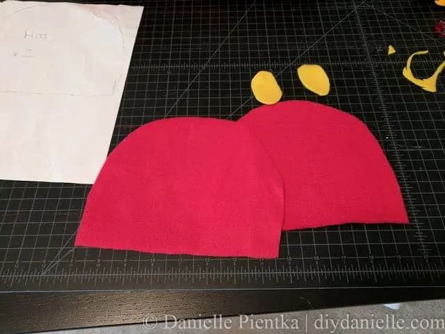 Hat pieces for making baby a Hungry Caterpillar hat