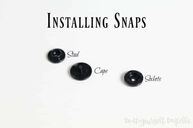 Sockets, studs, and caps identified for snap pieces.