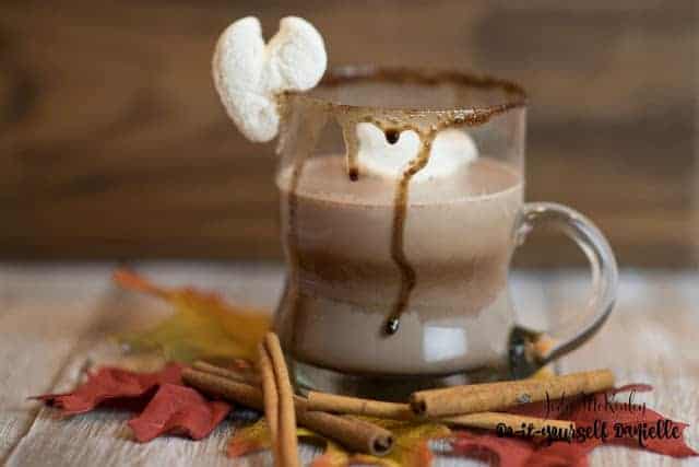 Adult hot cocoa made with Rum Chata