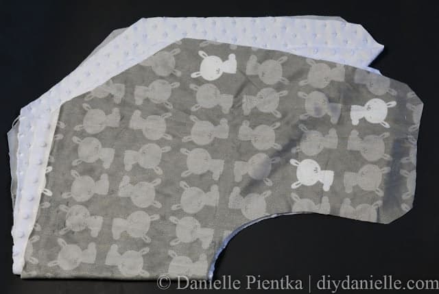 Cut a back and front fabric for your nursing pillow.