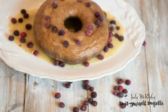 Rum Chata cake with cranberries