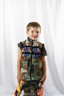 DIY Nerf Vests made with camoflauge fabric.