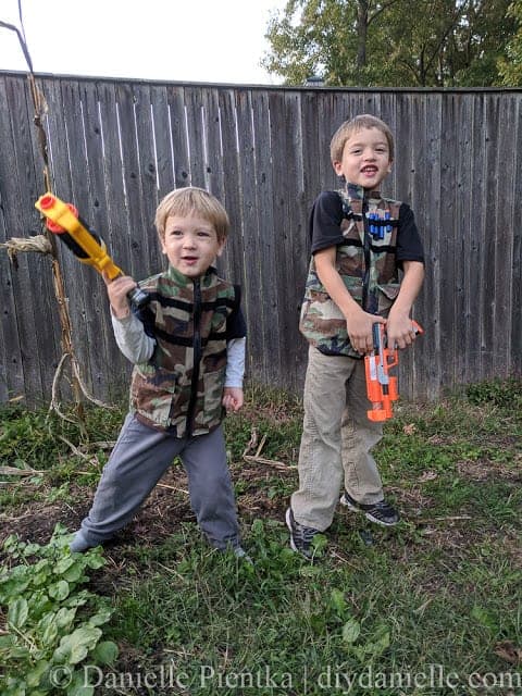How to sew Nerf vests for kids from old camo.