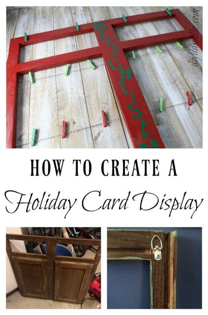 DIY Christmas card display.