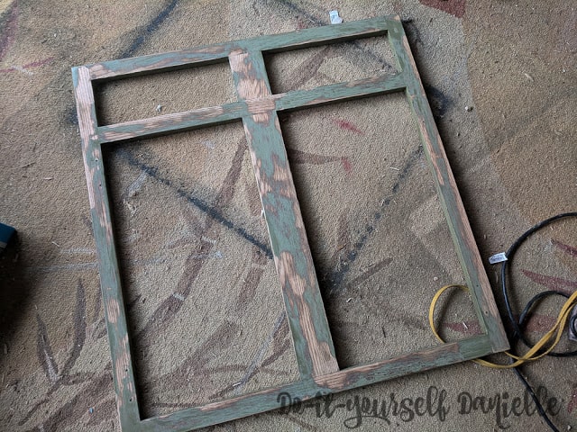 Sanded cabinet front to be upcycled.