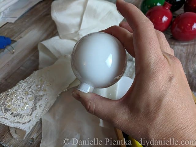 Making a clear Christmas bulb white.