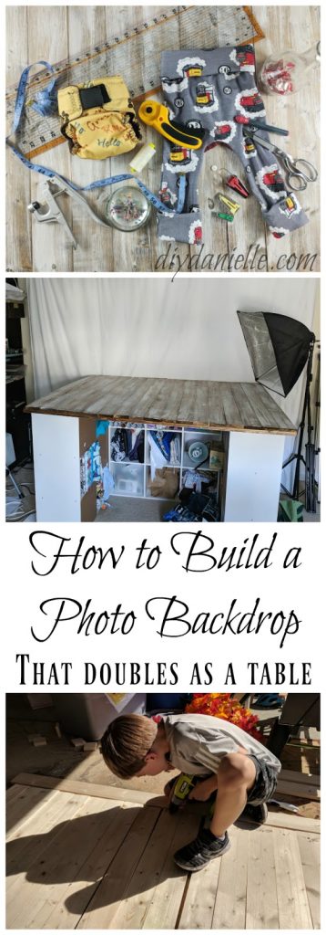 DIY Wood Photo Backdrop with distressed wood (and reversible).