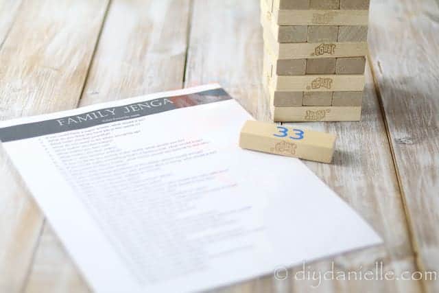 Easy Family Jenga Game: This get to know you game adds questions to your traditional game of Jenga. 