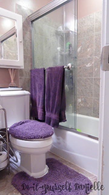 Renovated 1980's Tiny Master Bathroom: Glass Tub Doors