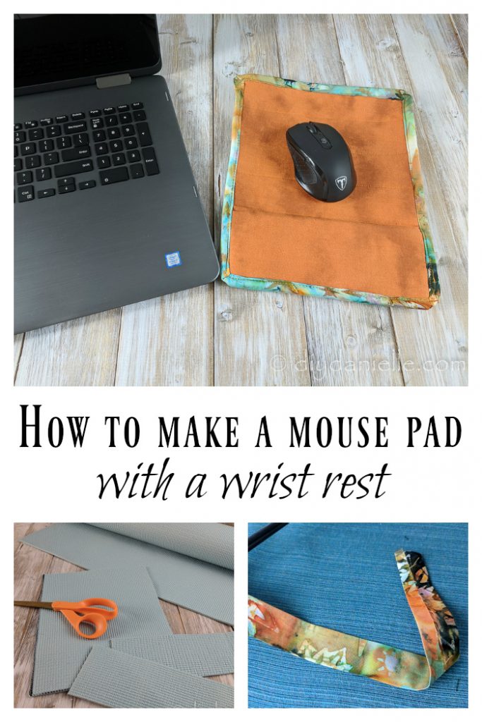 Easy to craft and sew mouse pad with wrist rest.