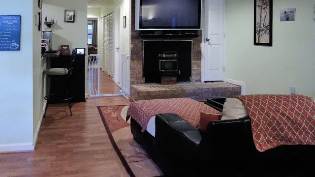 Get the TV off the floor to save space in a condo.