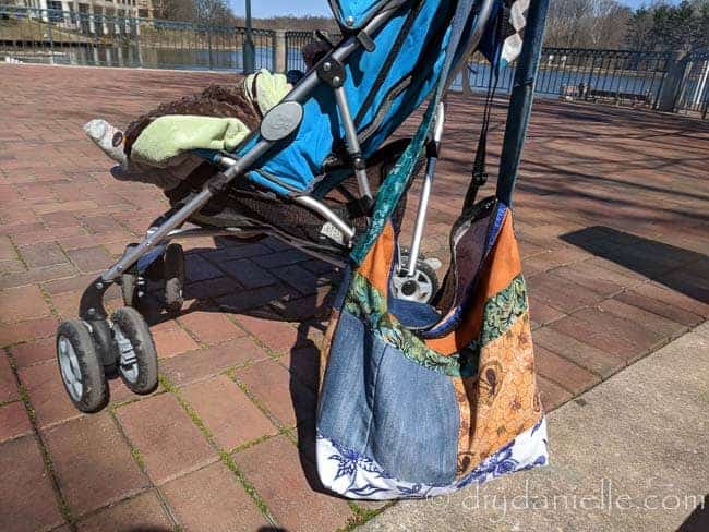 SQUARE PATCHWORK TOTE BAG, EASY BAG FROM FABRIC SCRAPS