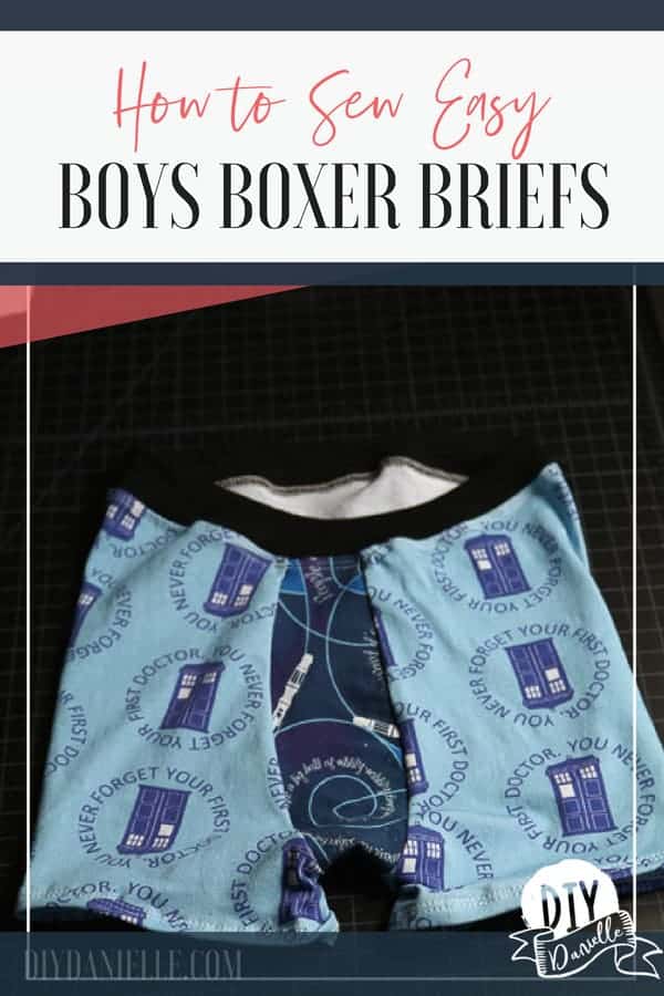 How to sew easy boys boxer briefs using this pattern from Patterns for Pirates. These are super cute and use some Doctor Who fabric scraps.