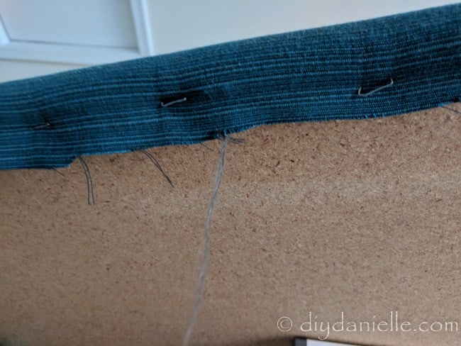 DIY Pressing Board: Fabric stapled on underneath to cover the batting.