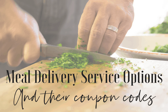 Options for a meal delivery service and their coupon codes. Try them all.