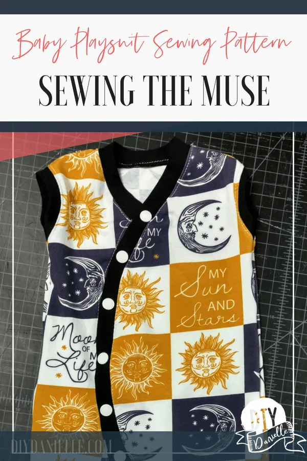 The Muse is a sewing pattern for a baby playsuit. This adorable outfit is perfect for sizes NB through 4T. Sew one now!
