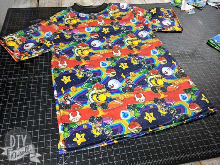 Boys Rashguard Top for Swimming- handmade with Mario Kart swim fabric.