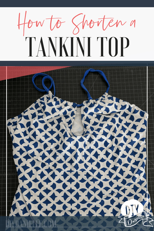 This tankini swim suit top wasn't fitting right so she shortened it into a bikini top. Check out the after pictures and instructions so you can do it yourself!