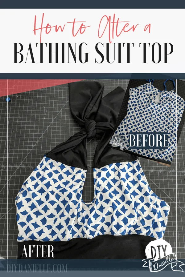 How to alter a bathing suit top from a tankini to a bikini top. Love this upcycle so much! It was a great save for an old swimsuit that didn't fit right.