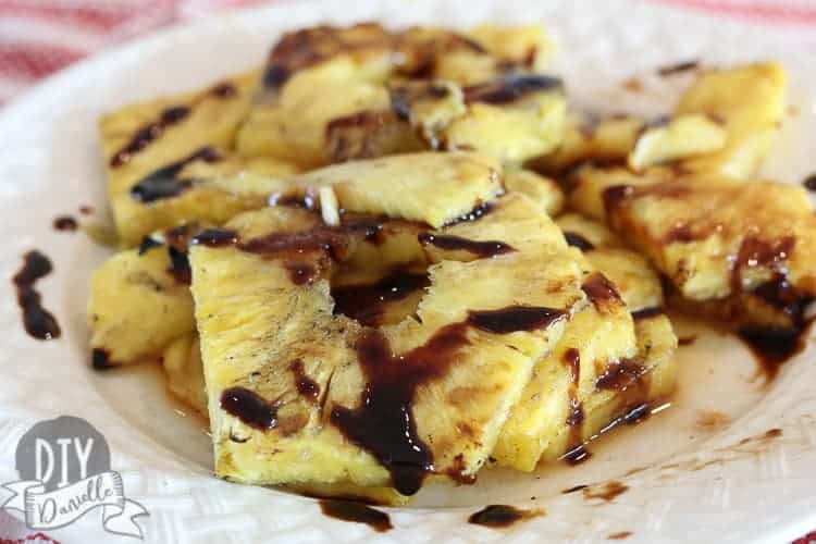 Grilled pineapple as an appetizer before dinner.