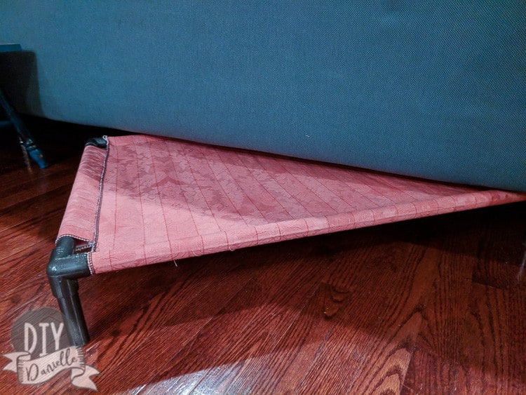 This PVC dog bed slips under our IKEA couch.