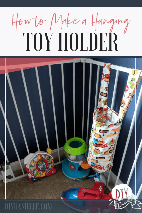 How to make a hanging toy holder to attach to a baby gate. Perfect for small toys!