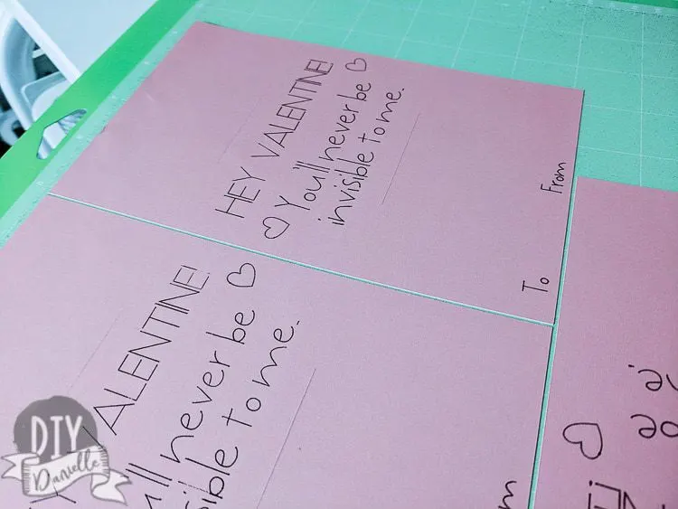 Write and cut for a Valentine's Day card using the Cricut maker.