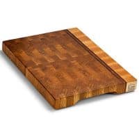 Large Wood cutting boards for kitchen-Wood butcher block Cutting board 16x12 End grain cutting board with feet-Wooden chopping board Non-slip Antibacterial Hardwood chop block