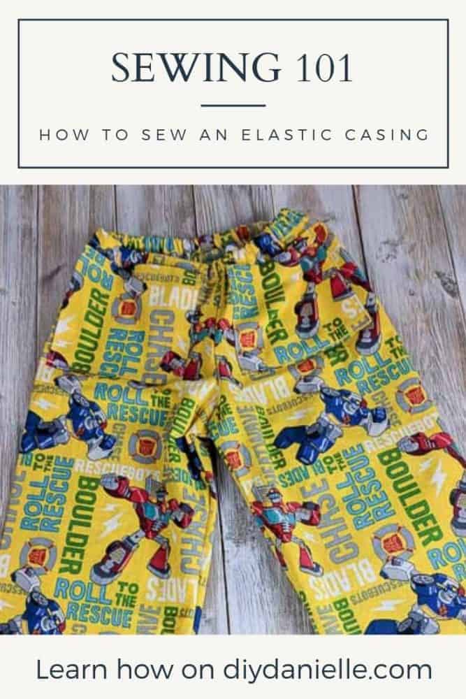 Learn how to sew a casing for adding elastic to items like pants!