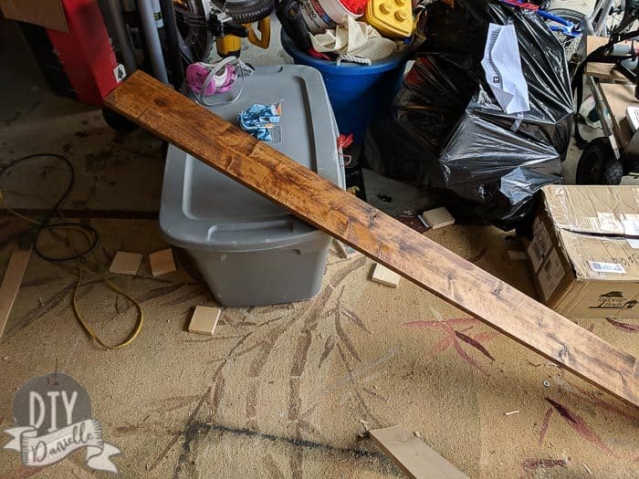 Stain a 6' board for a wood ruler.