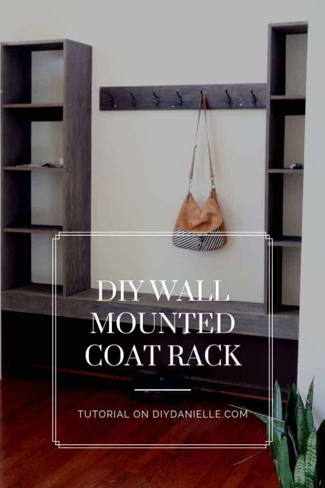 This easy to make wall mounted coat rack is perfect for the entryway in your home. Lots of space to put backpacks and coats!