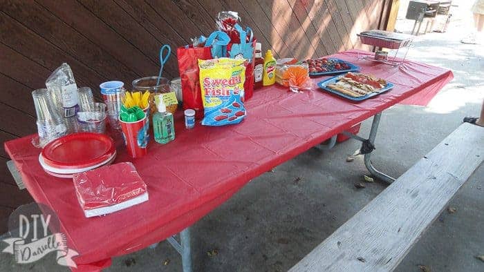 Setup for Dr. Seuss party.