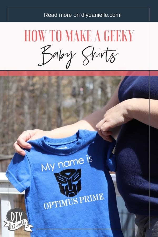 Transformers baby shirt for a geeky gender reveal. Optimus Prime was the joke nickname for the baby.