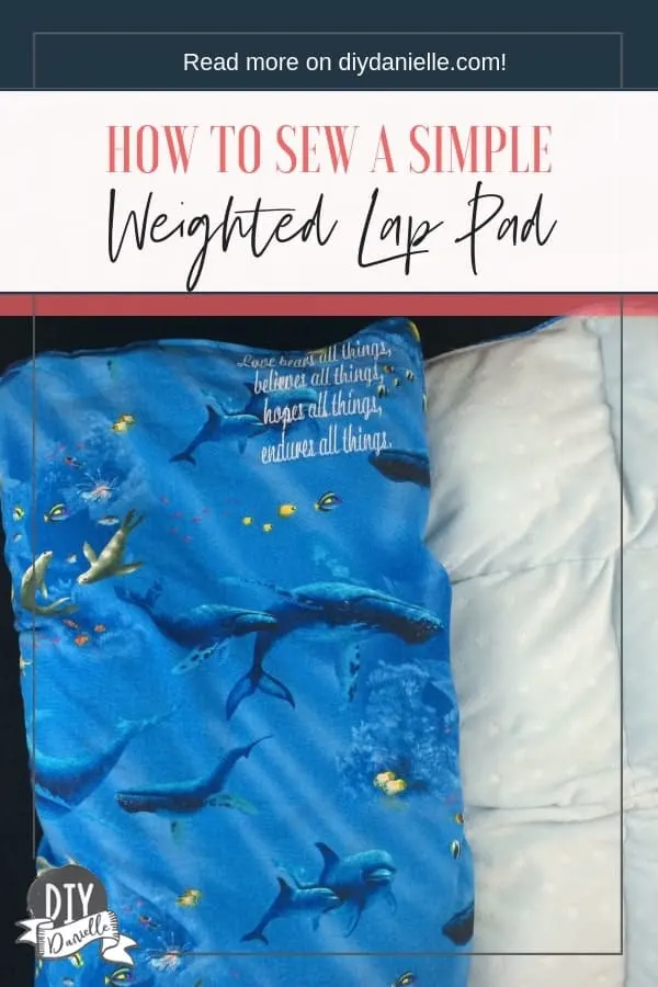 Weighted lap pad DIY with embroidery.