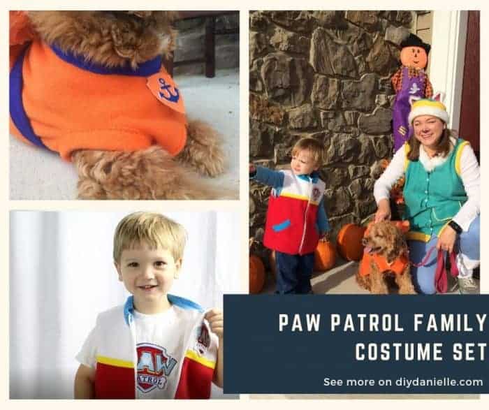Family Paw Patrol Costume set. Easy Halloween costume to make!