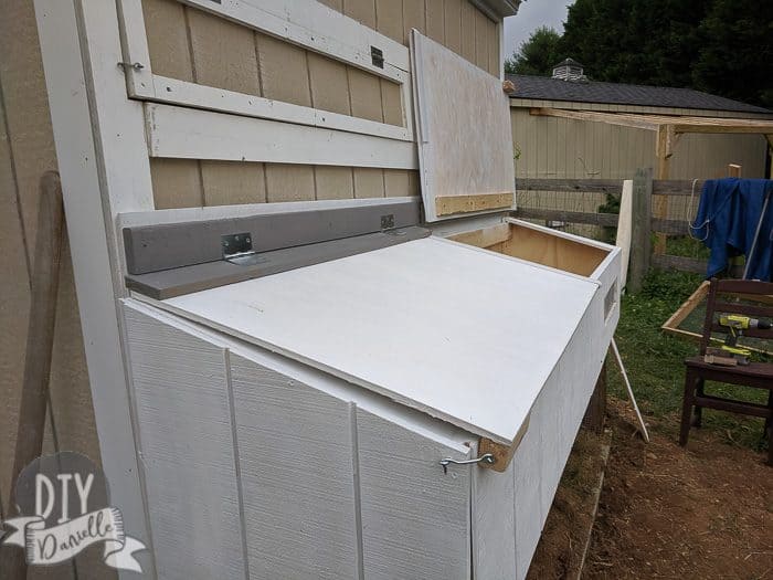 Outdoor guinea pig cage with a run below. 