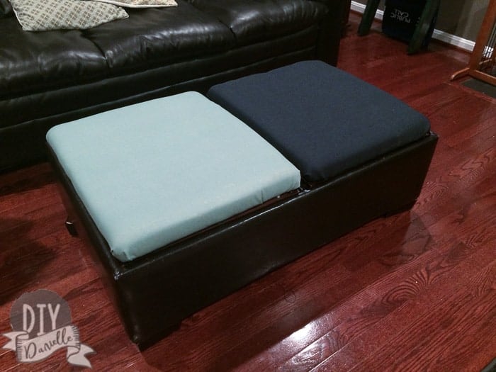 A Leather Storage Ottoman Diy, How To Reupholster A Leather Ottoman