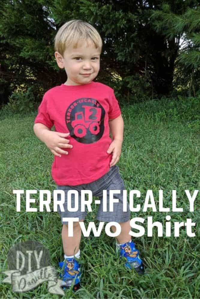 Two Year Old Birthday Shirt with a Truck on it! "Terror-ifically Two"