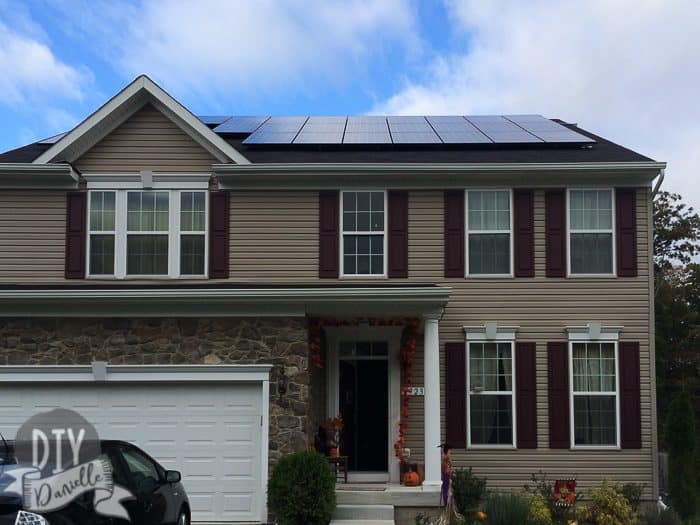 Solar panels installed on the roof of our old home.